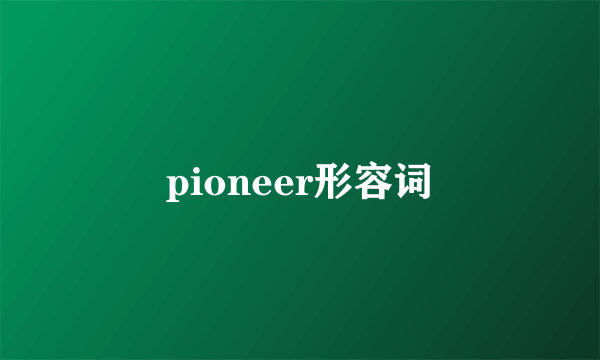 pioneer形容词