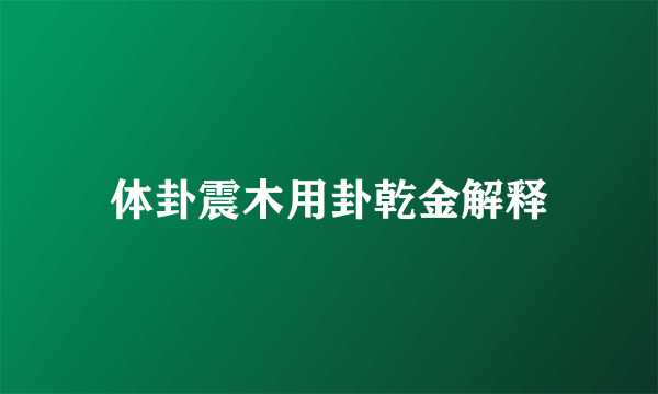 体卦震木用卦乾金解释