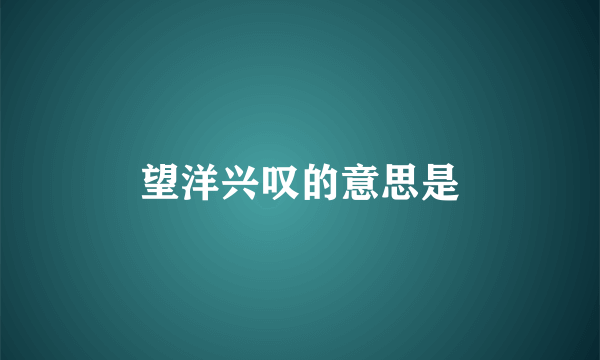 望洋兴叹的意思是