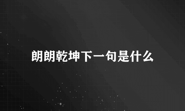 朗朗乾坤下一句是什么