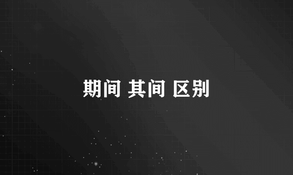 期间 其间 区别