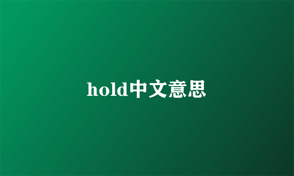 hold中文意思