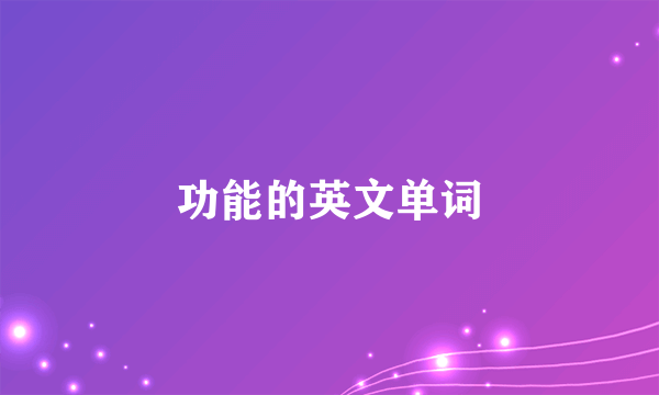 功能的英文单词