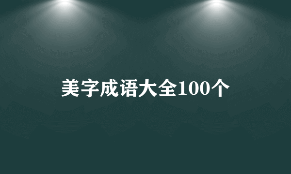 美字成语大全100个