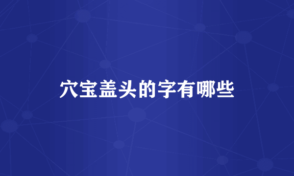 穴宝盖头的字有哪些