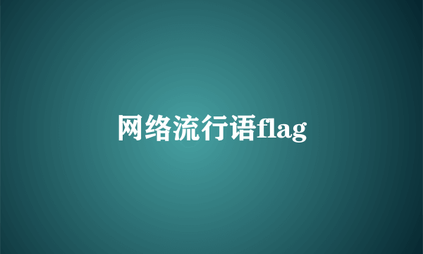 网络流行语flag