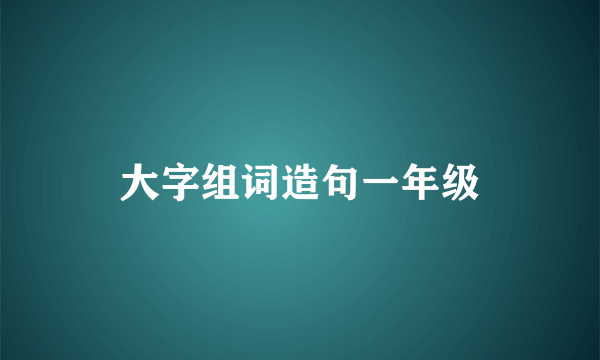 大字组词造句一年级