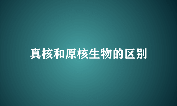 真核和原核生物的区别