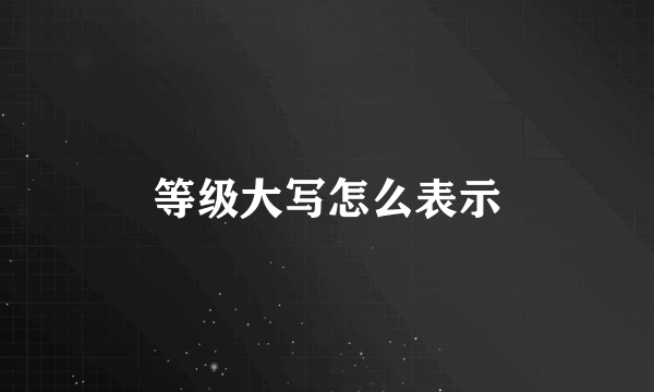 等级大写怎么表示
