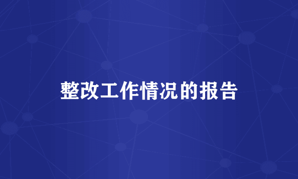 整改工作情况的报告
