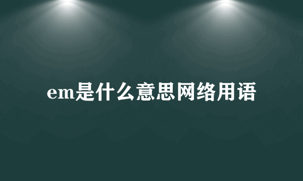 em是什么意思网络用语