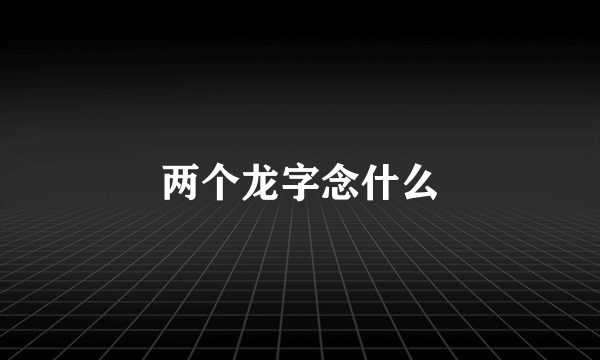 两个龙字念什么