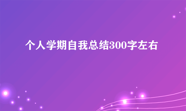 个人学期自我总结300字左右