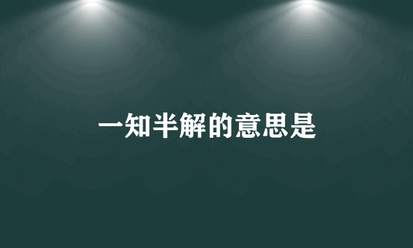 一知半解的意思是