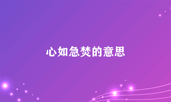 心如急焚的意思