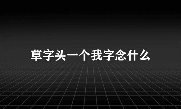 草字头一个我字念什么