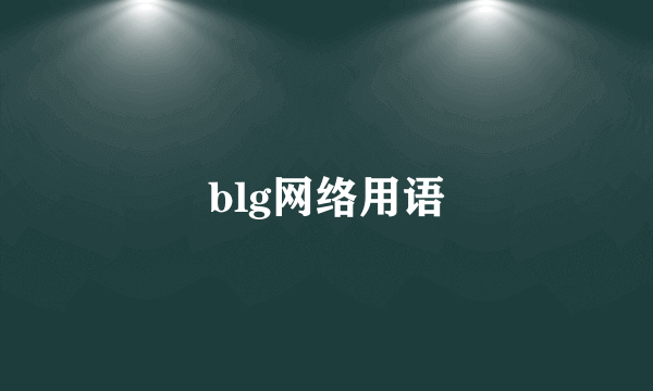 blg网络用语