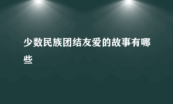 少数民族团结友爱的故事有哪些