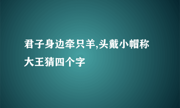 君子身边牵只羊,头戴小帽称大王猜四个字