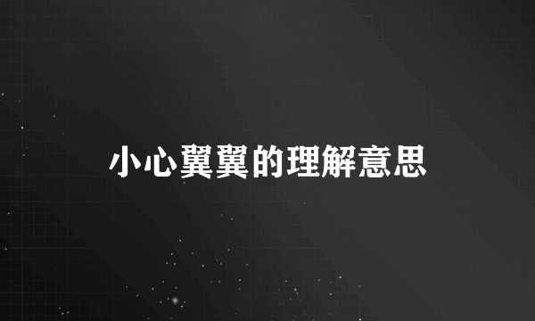 小心翼翼的理解意思