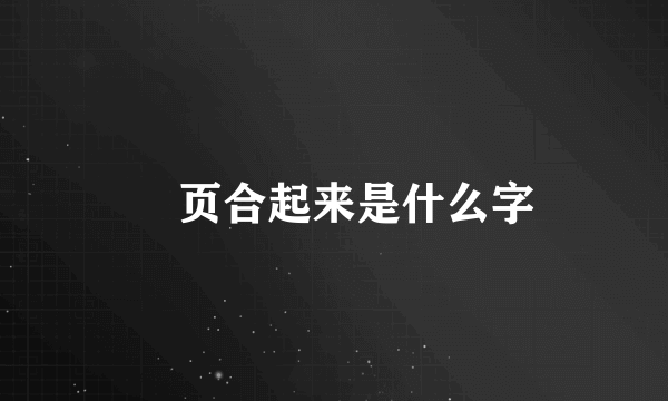 耑页合起来是什么字