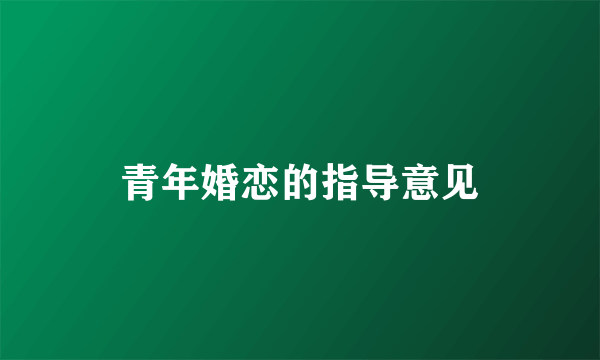 青年婚恋的指导意见