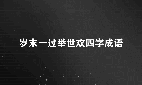 岁末一过举世欢四字成语