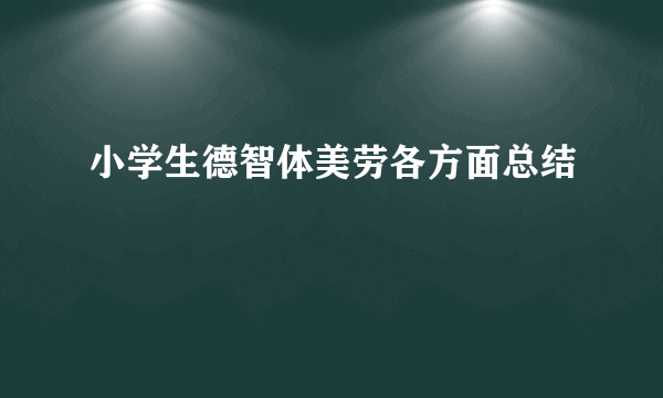 小学生德智体美劳各方面总结