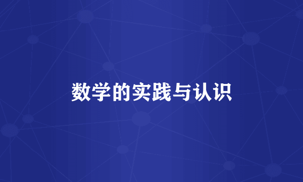 数学的实践与认识