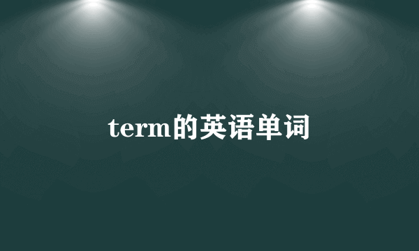 term的英语单词