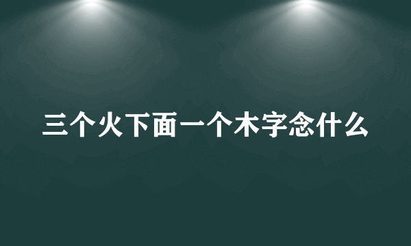 三个火下面一个木字念什么