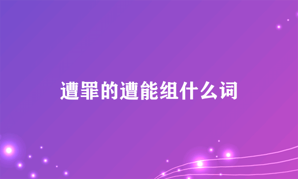 遭罪的遭能组什么词