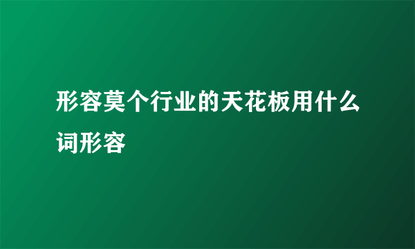 形容莫个行业的天花板用什么词形容