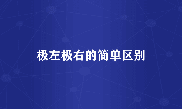 极左极右的简单区别