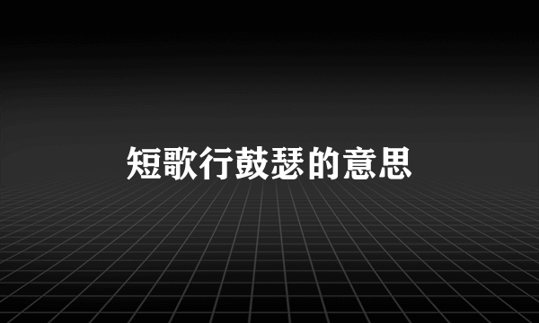 短歌行鼓瑟的意思