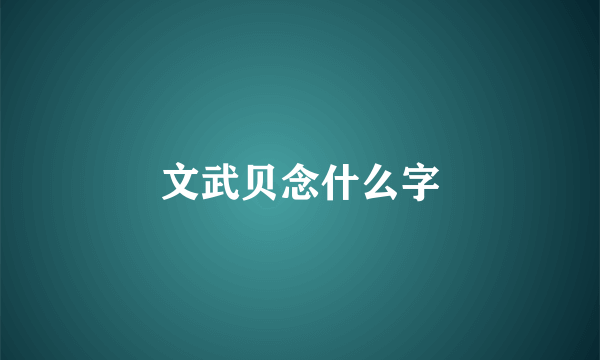 文武贝念什么字