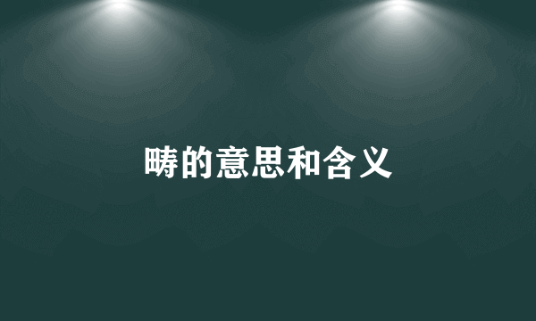 畴的意思和含义
