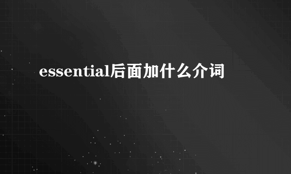 essential后面加什么介词