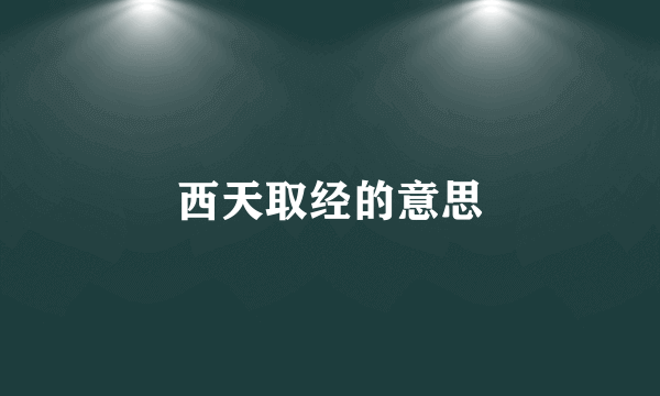 西天取经的意思