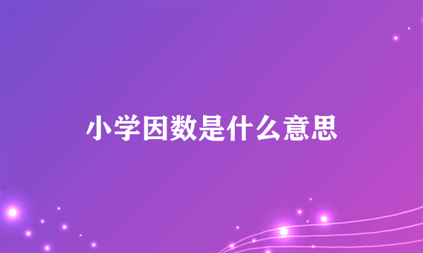 小学因数是什么意思