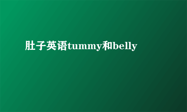 肚子英语tummy和belly