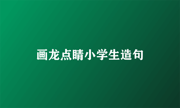 画龙点睛小学生造句