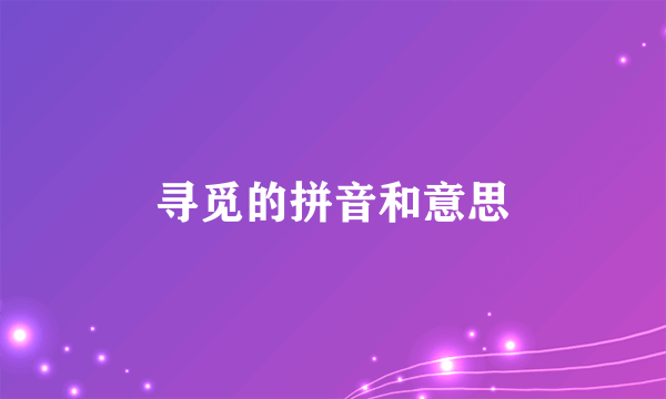 寻觅的拼音和意思