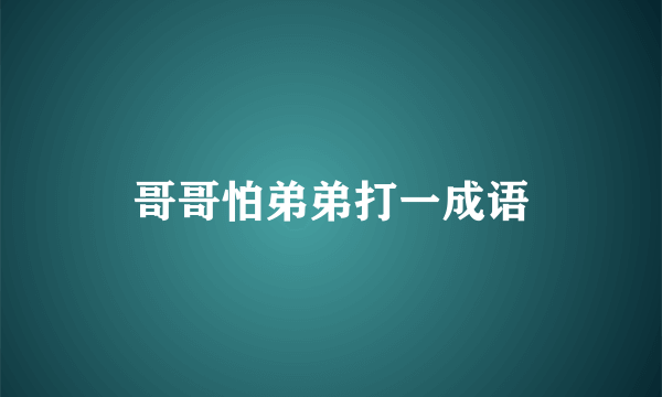 哥哥怕弟弟打一成语