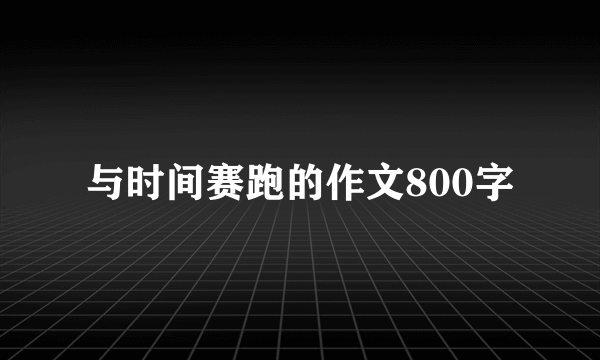 与时间赛跑的作文800字