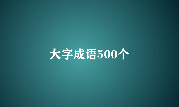 大字成语500个
