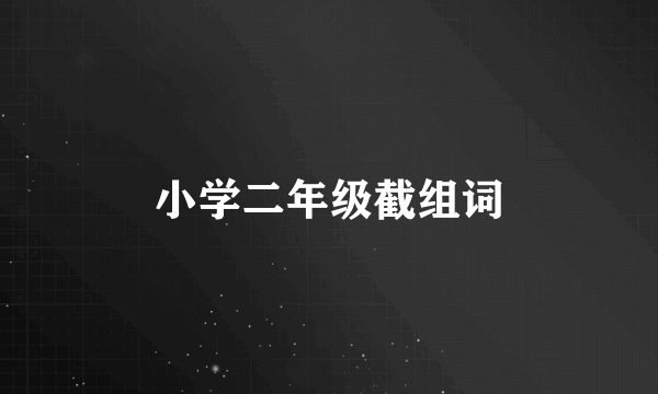 小学二年级截组词