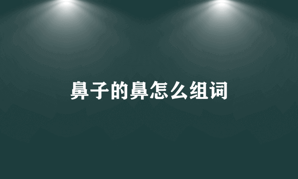 鼻子的鼻怎么组词