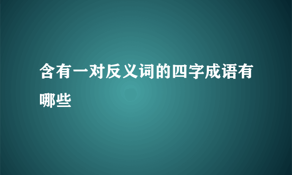 含有一对反义词的四字成语有哪些