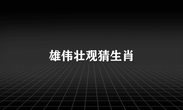 雄伟壮观猜生肖